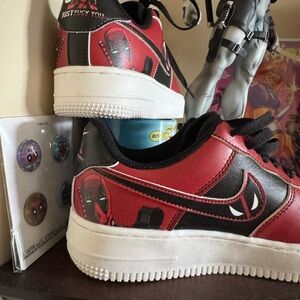 Deadpool Red and Black Graphic Sneakers